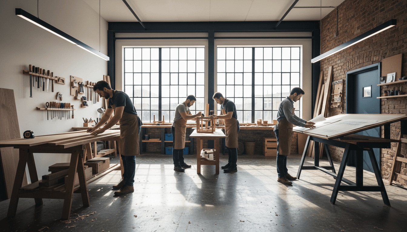 A & R Monuments storefront and craftspeople working on custom monuments in Emeryville